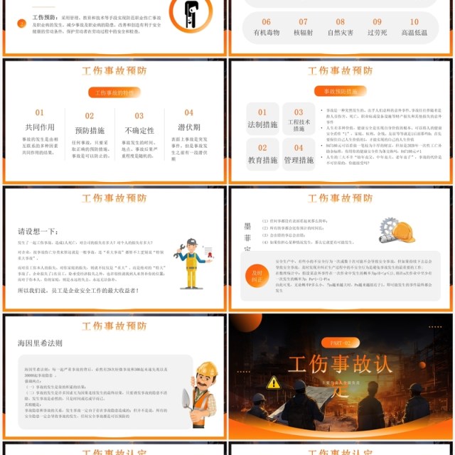 橙色简约风工伤事故预防培训PPT模板 橙色简约风工伤事故预防培训PPT模板