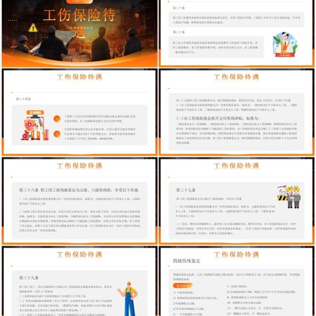 橙色简约风工伤事故预防培训PPT模板 橙色简约风工伤事故预防培训PPT模板