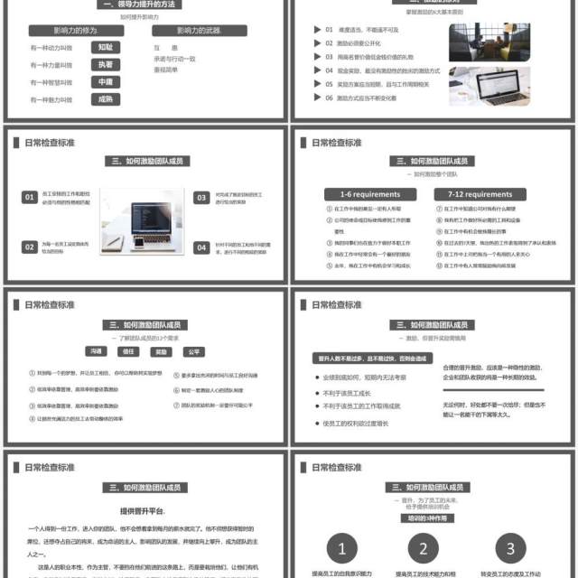 灰色简约风团队管理和领导力修炼PPT模板