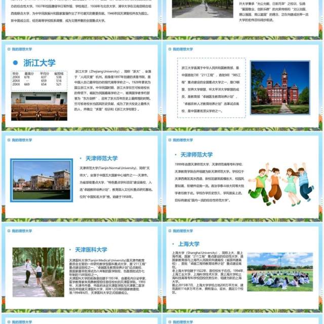 蓝色卡通我的理想大学PPT动态模板 蓝色卡通我的理想大学PPT动态模板