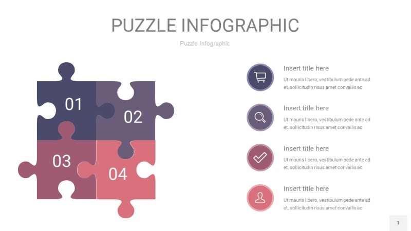 紫色系拼图PPT图表1