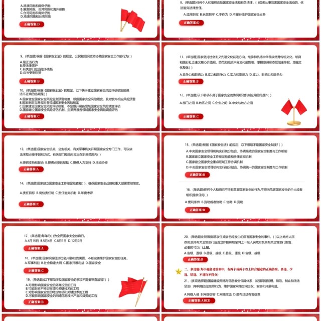 2024红色简约风国家安全知识竞赛PPT模板