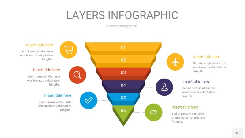 彩色3D分层PPT信息图48