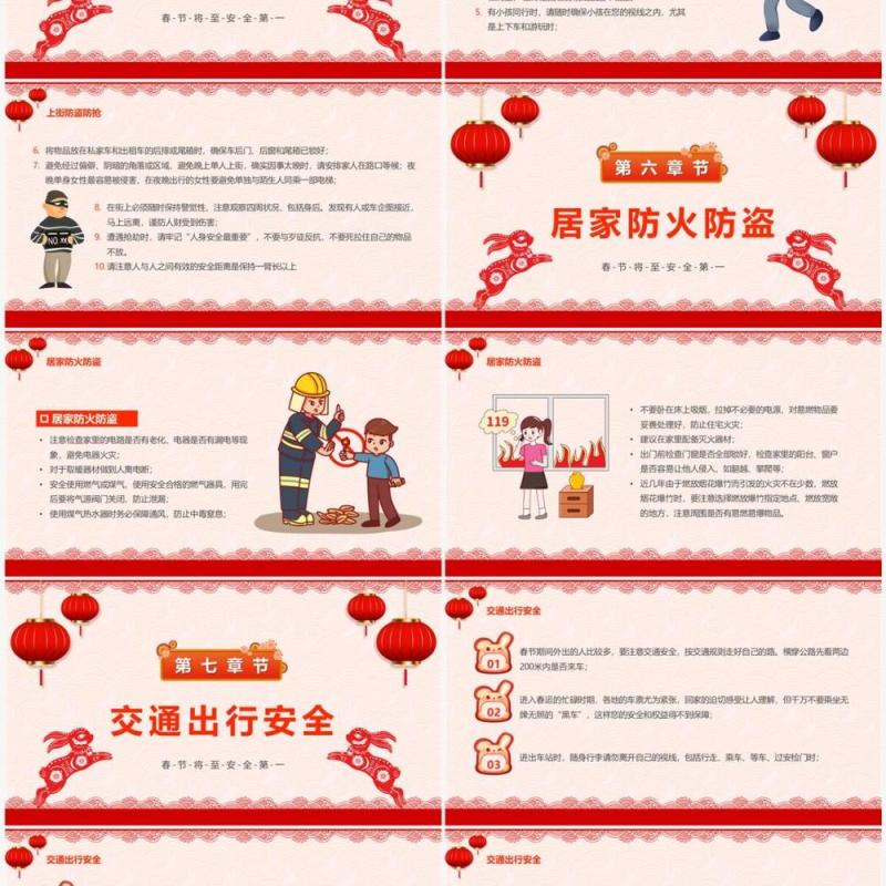 红色中国风2023春节安全培训PPT模板