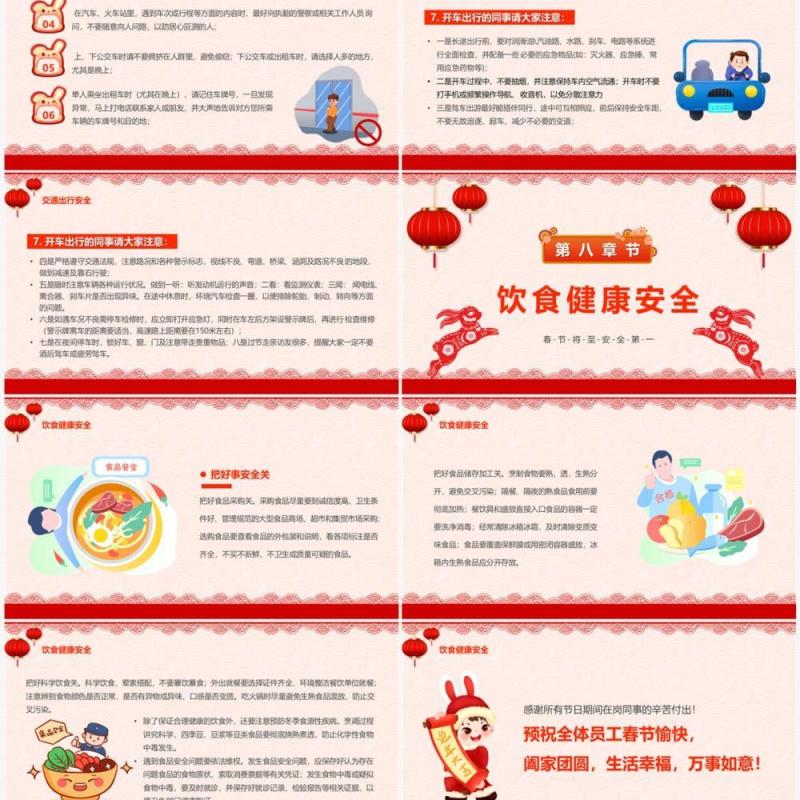 红色中国风2023春节安全培训PPT模板