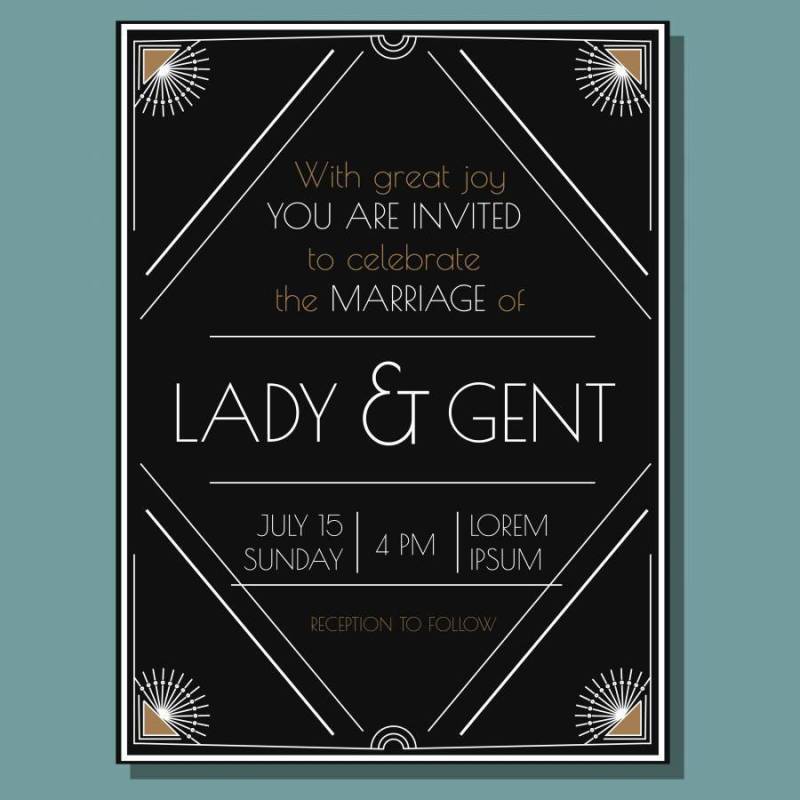 复古装饰婚礼邀请