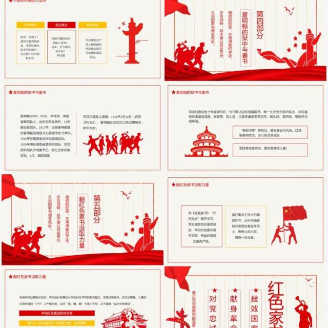 红色家书报效国家献身革命对党忠诚动态PPT模板