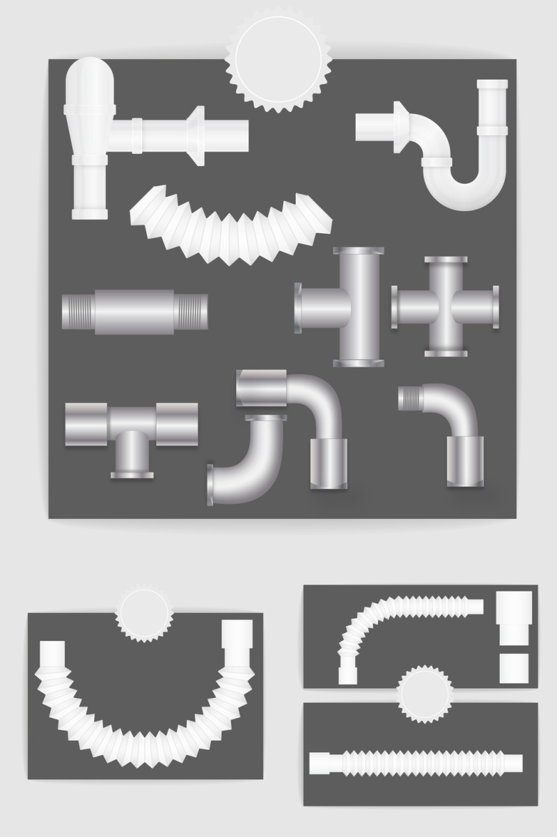 矢量各种造型水管管道