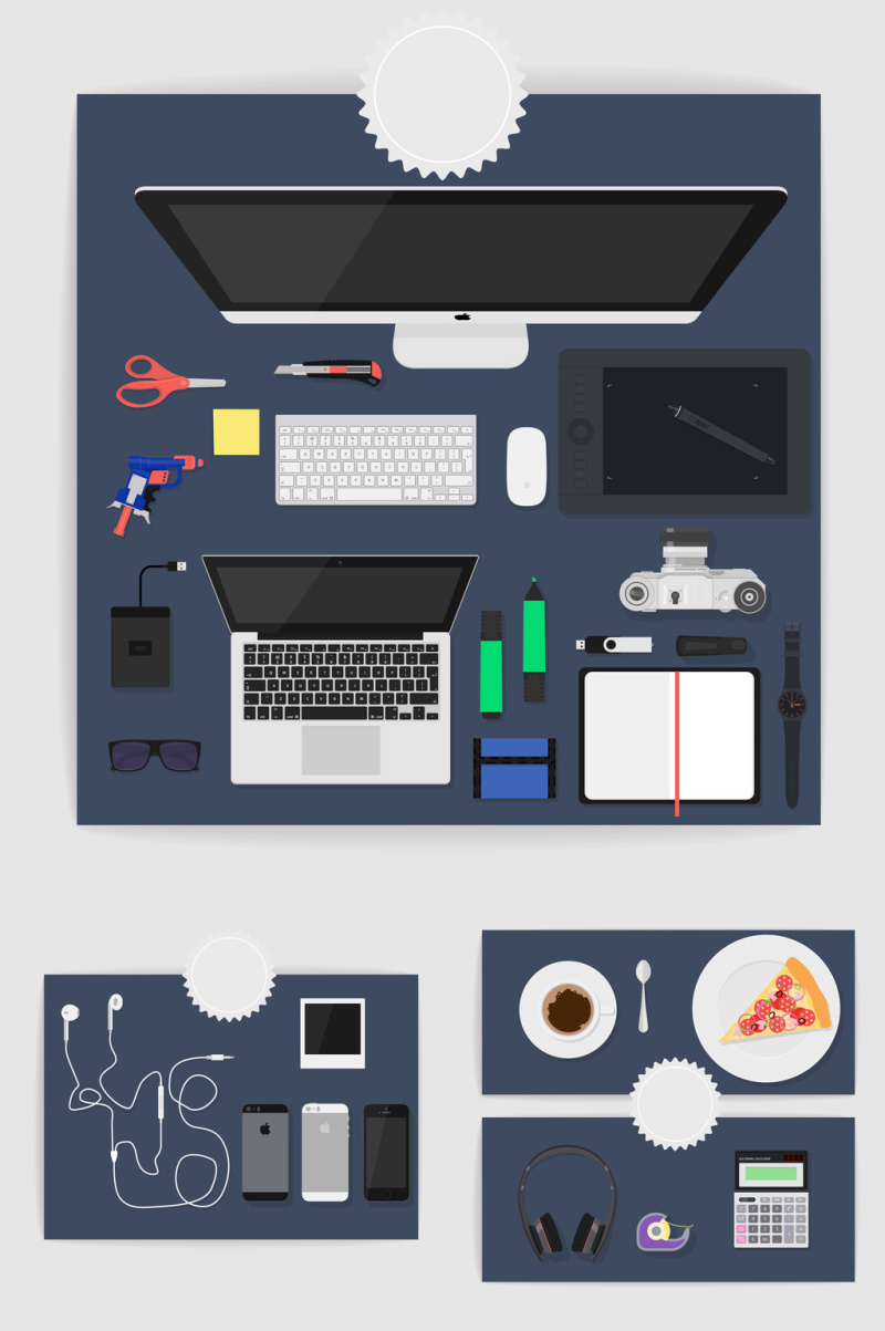 矢量办公用品电子产品