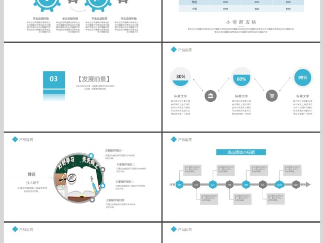 2019蓝灰色简约产品宣传PPT模板