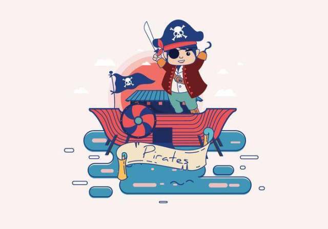 与字符传染媒介的海盗横幅