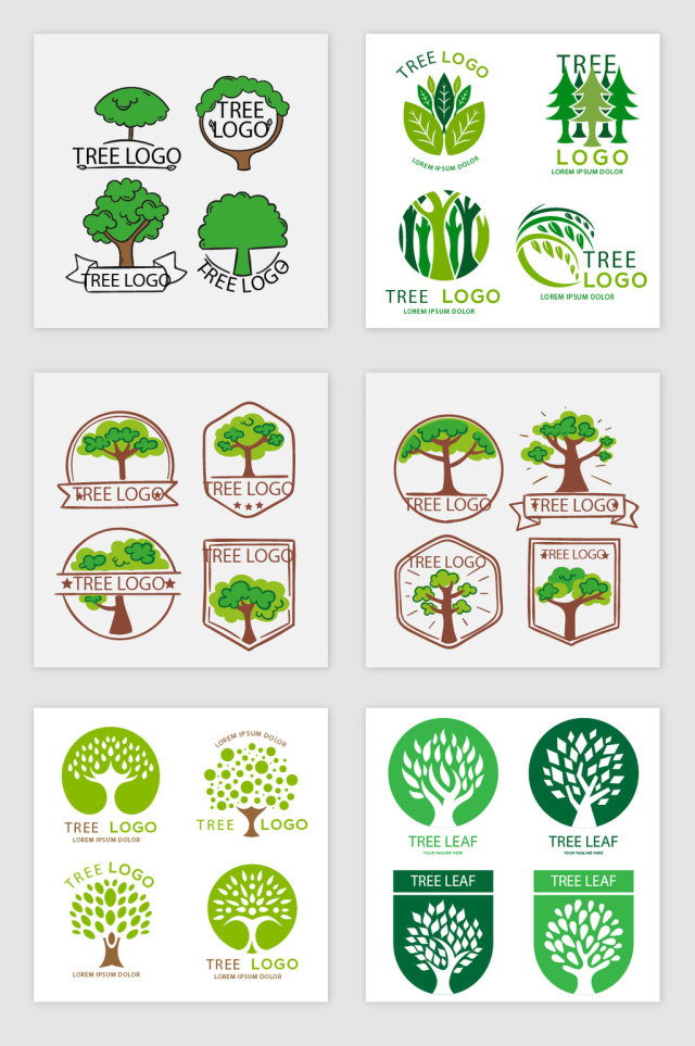 绿色树木环保logo素材