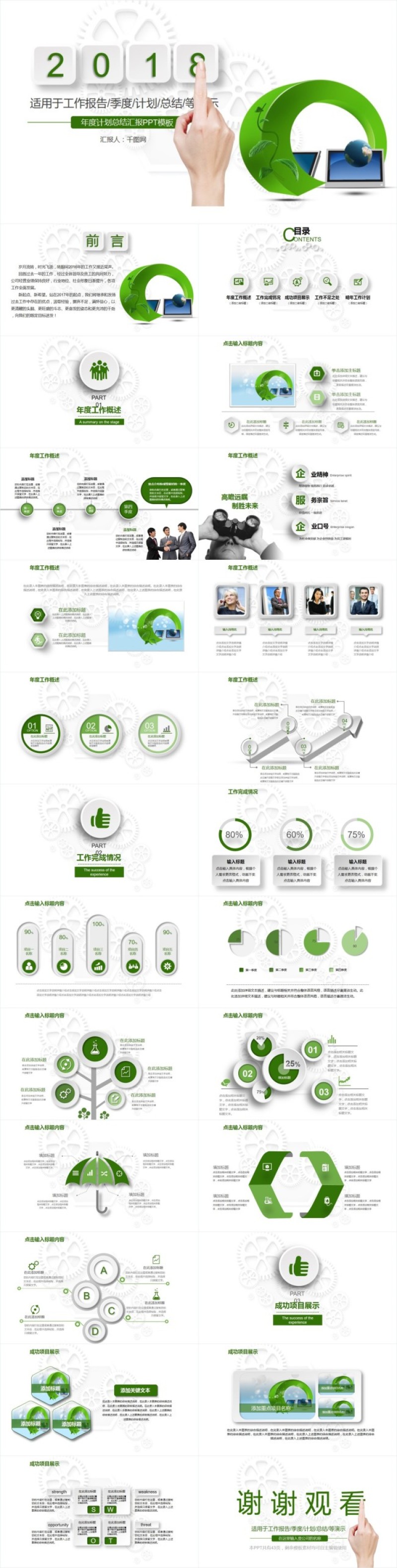 年度计划总结汇报原创PPT模板