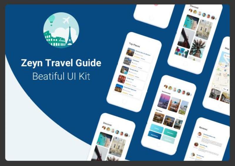旅行指南用户界面工具包Zeyn Travel Guide UI Kit
