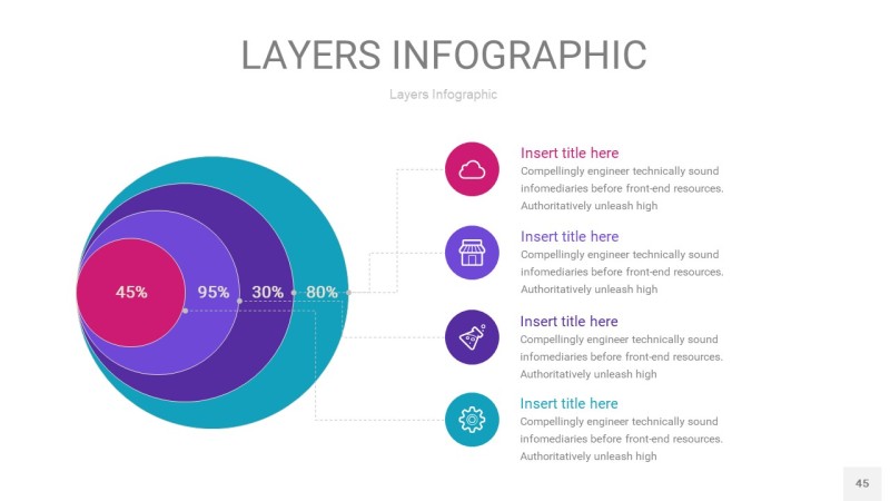 紫蓝色3D分层PPT信息图45