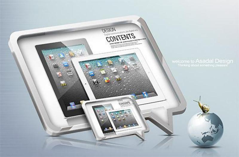 平板电脑产品创意设计PSD分层