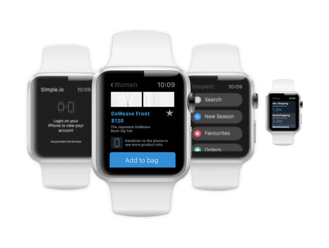 适用于Apple手表应用程序Simple.Watch的现代电子商务UI工具包