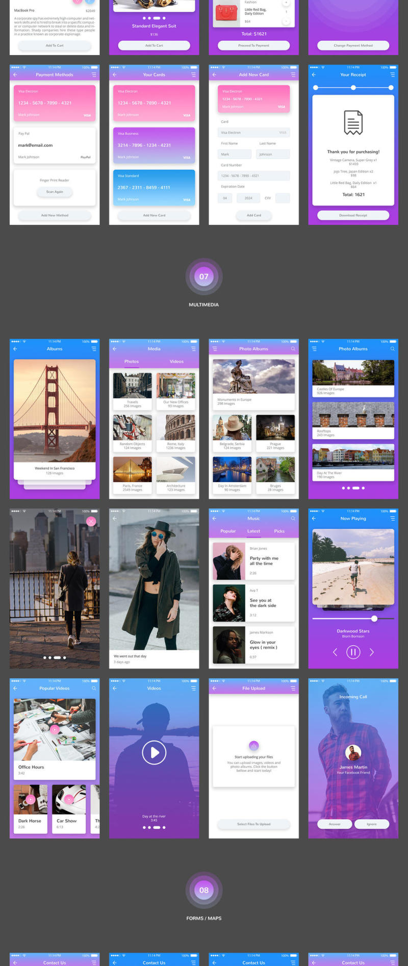 多彩的用户界面工具包，为您的移动项目，Kolorit移动UI工具包