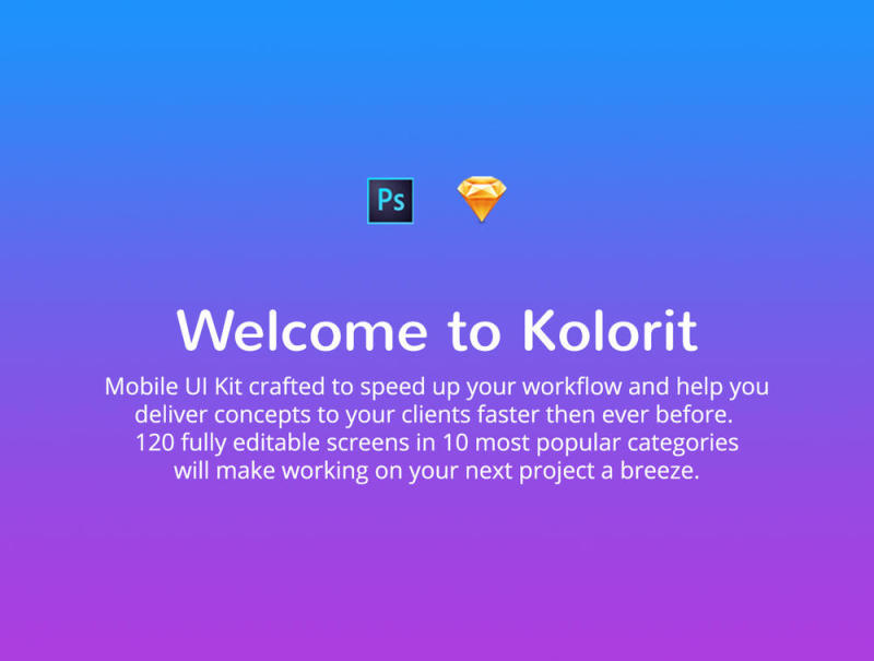 多彩的用户界面工具包，为您的移动项目，Kolorit移动UI工具包