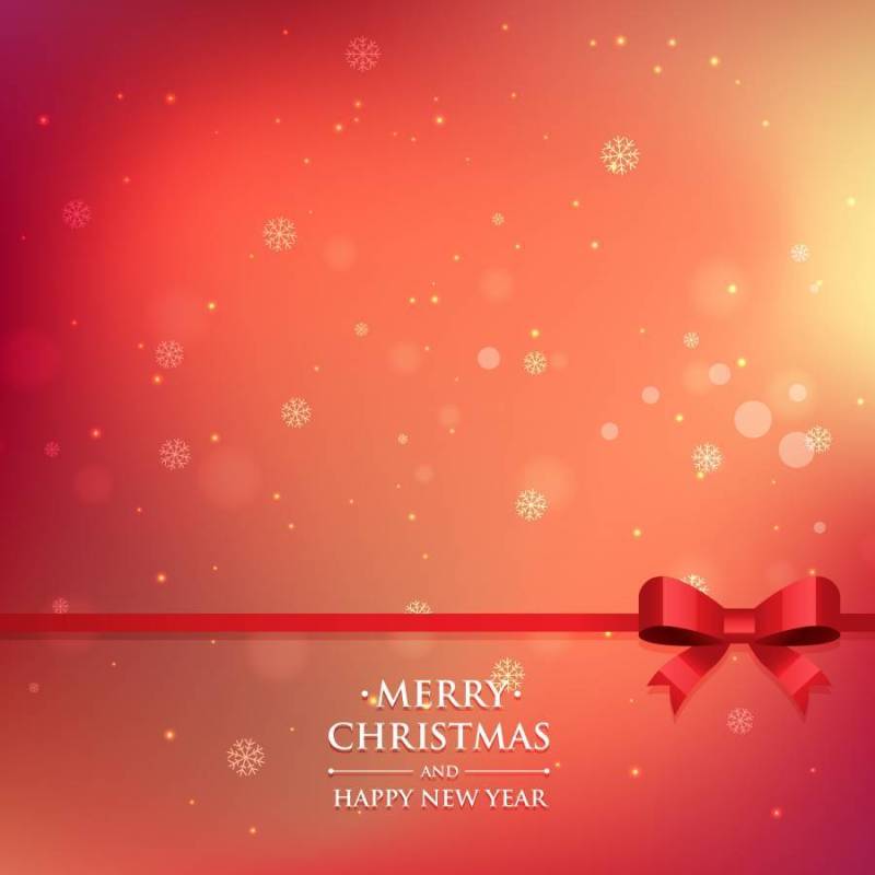 用丝带红色圣诞背景