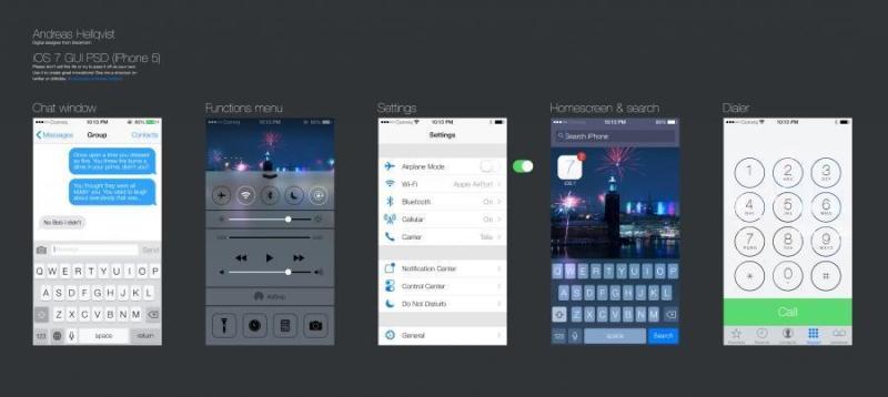 【ios7系列素材1】iOS 7的GUI PSD