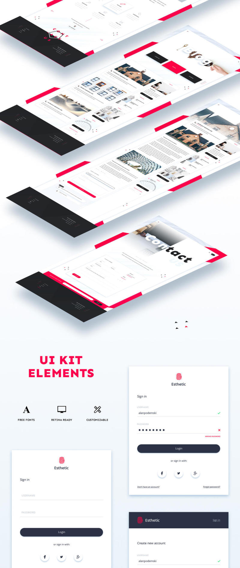 现代，清洁和简约的用户界面套件，审美的用户界面工具包