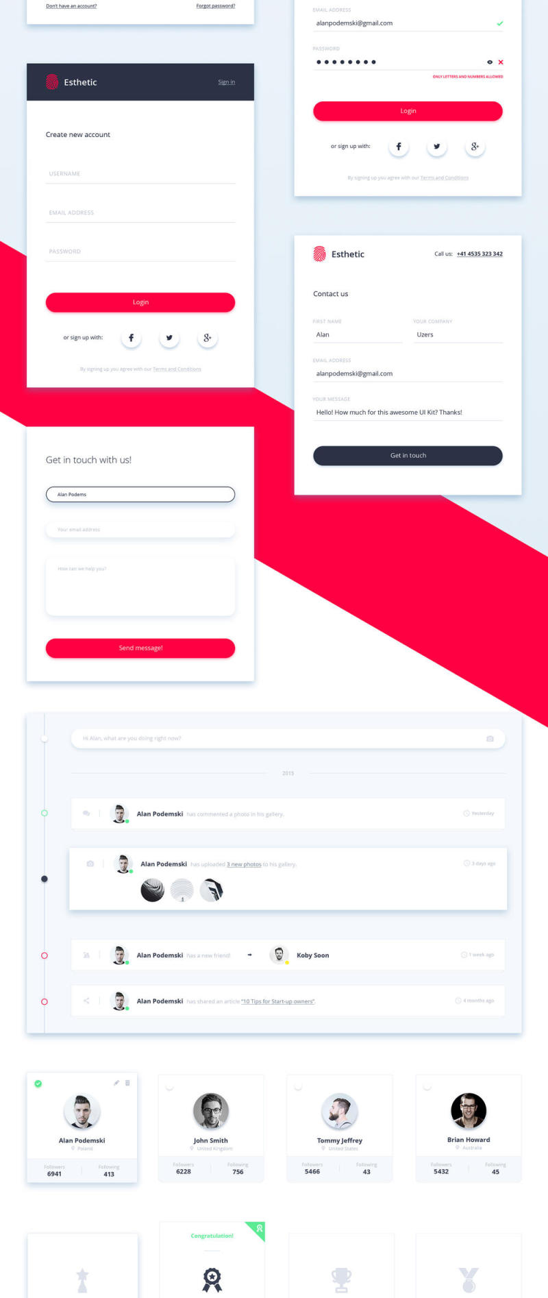 现代，清洁和简约的用户界面套件，审美的用户界面工具包