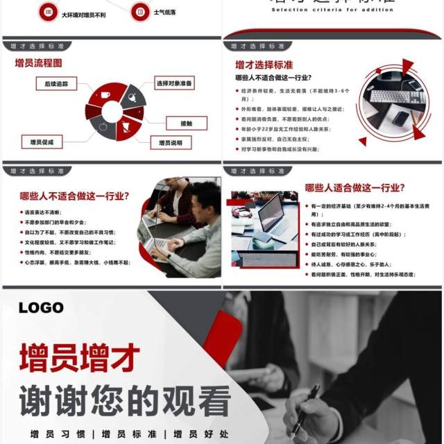 黑红简约商务风高效增员专题PPT模板 黑红简约商务风高效增员专题PPT模板
