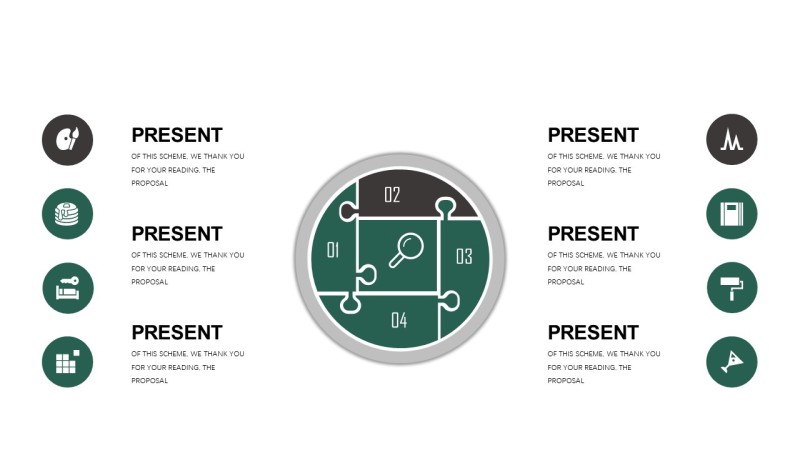墨绿色创意设计PPT图表-5
