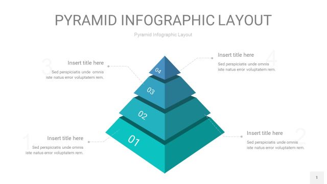 天蓝绿3D金字塔PPT信息图表1