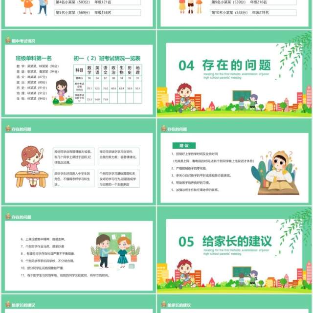 家校同心师生同行初一期中考试家长会动态PPT模板 家校同心师生同行初一期中考试家长会动态PPT模板
