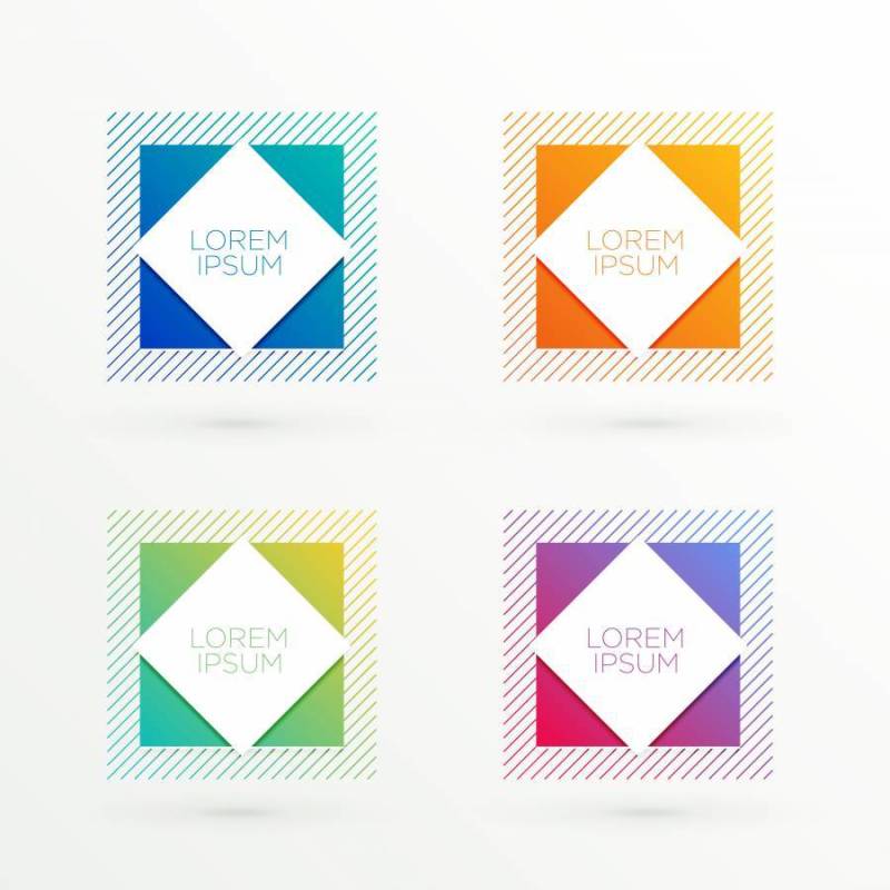 现代横幅在几何形状中设置