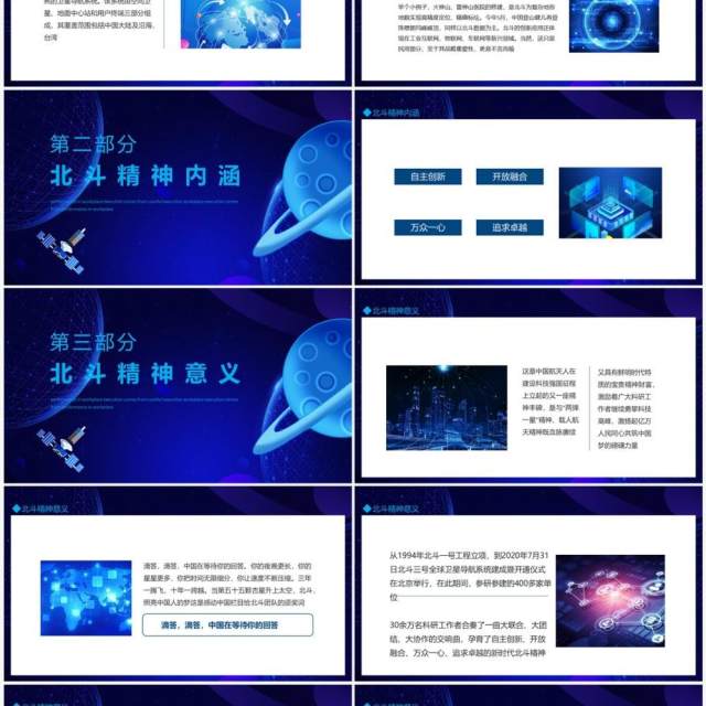 弘扬北斗精神建设科技强国动态PPT模板 弘扬北斗精神建设科技强国动态PPT模板