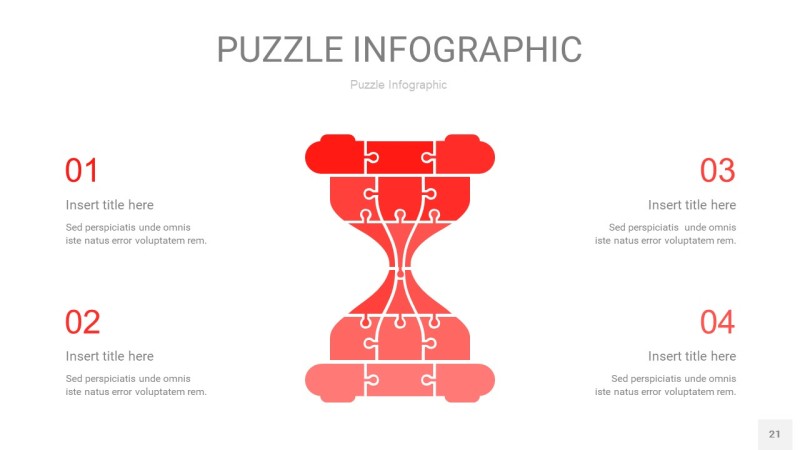 红色拼图PPT图表21