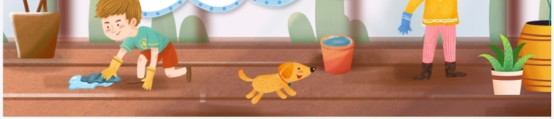 棕色卡通风幼儿园讲卫生爱健康PPT模板