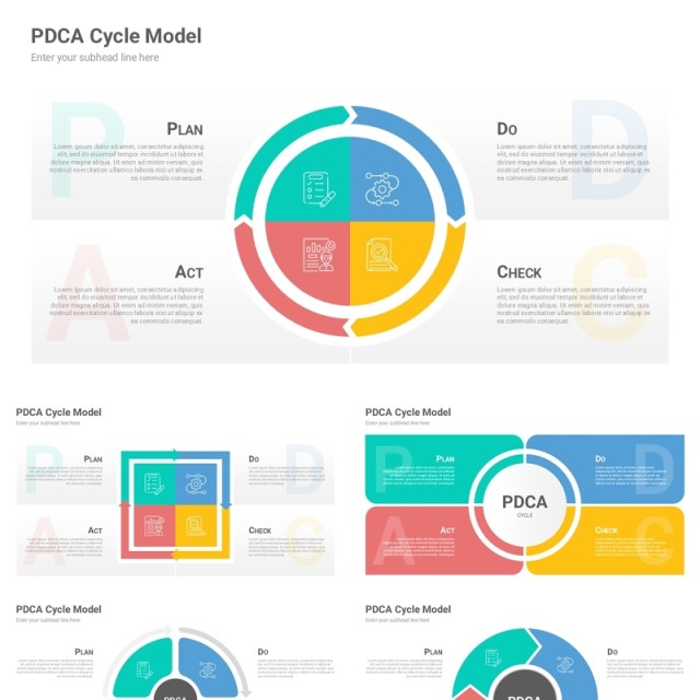 PDCA循环图PPT模板素材PDCA Cycle Model