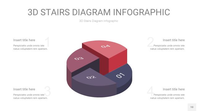 紫黄色3D阶梯PPT图表10