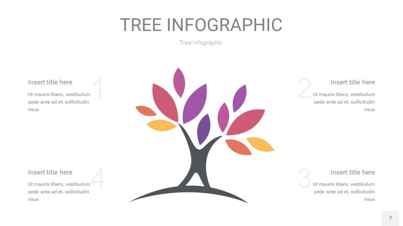 紫红色树状图PPT图表7