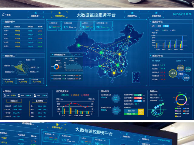 原创原创科技炫酷数据可视化大屏界面背景模板-版权可商用 原创原创科技炫酷数据可视化大屏界面背景模板-版权可商用