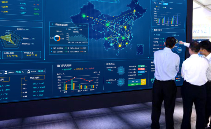 原创原创科技炫酷数据可视化大屏界面背景模板-版权可商用