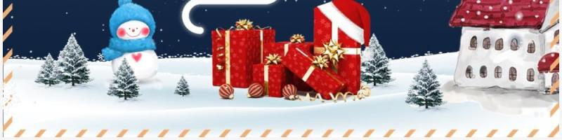 蓝色卡通圣诞平安夜电子贺卡PPT模板