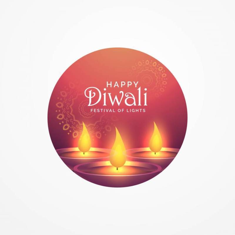 令人敬畏的屠妖节贺卡设计与节日燃烧diya