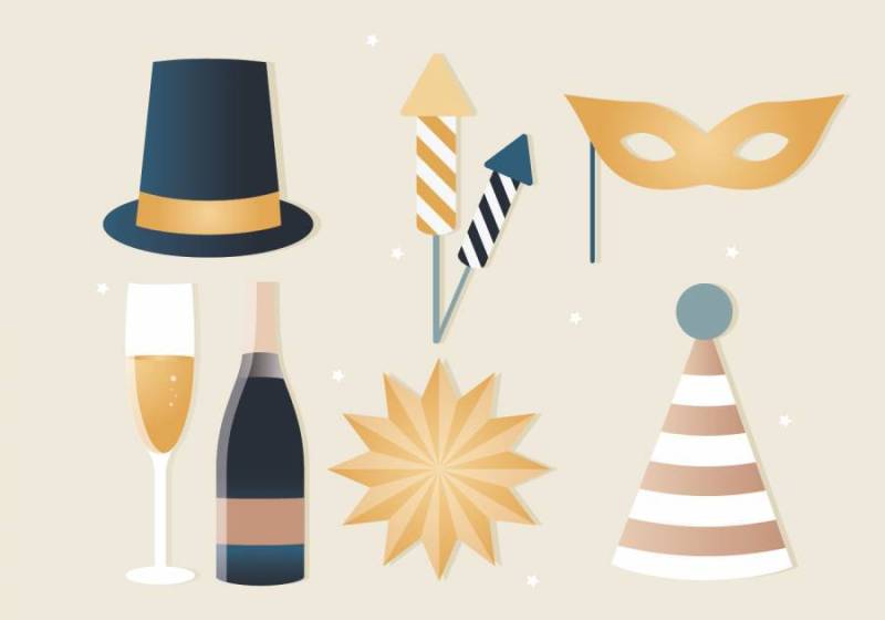  新年快乐背景元素