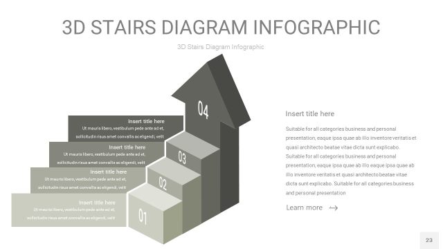 灰色3D阶梯PPT图表23