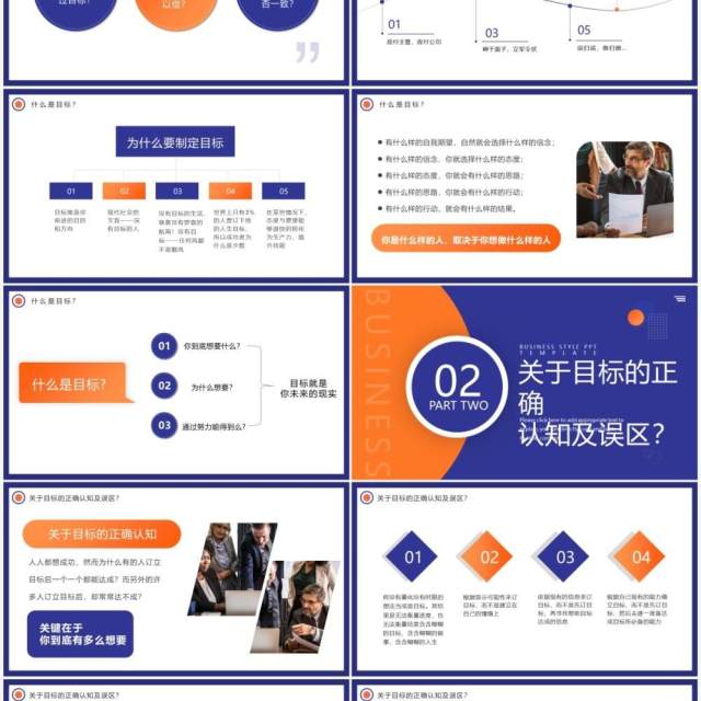 紫橙色商务风目标设定与达成PPT模板 紫橙色商务风目标设定与达成PPT模板