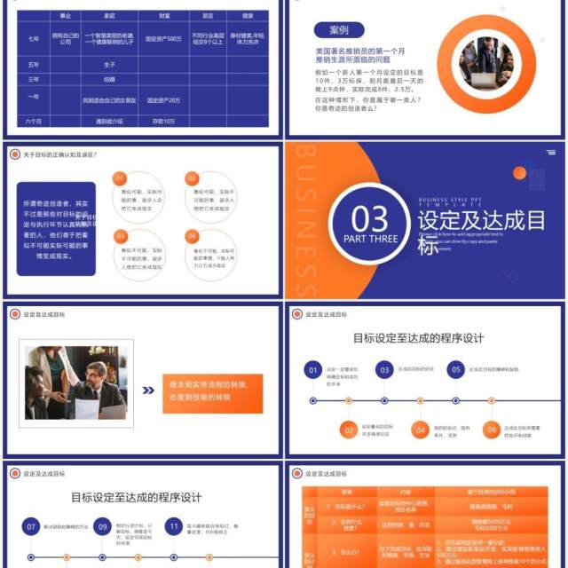 紫橙色商务风目标设定与达成PPT模板 紫橙色商务风目标设定与达成PPT模板