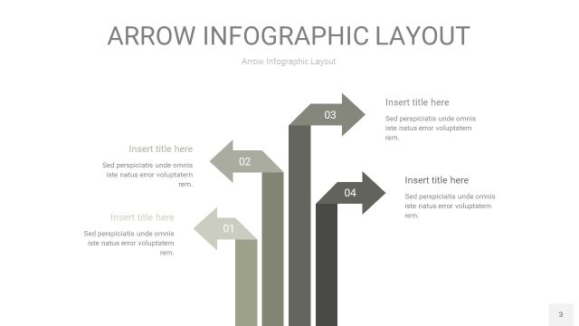 灰色箭头PPT信息图表3