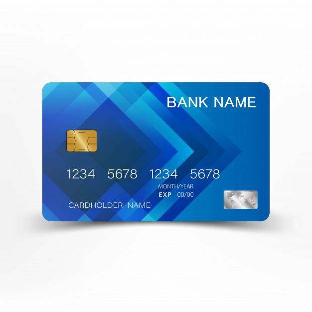 蓝色信用卡。