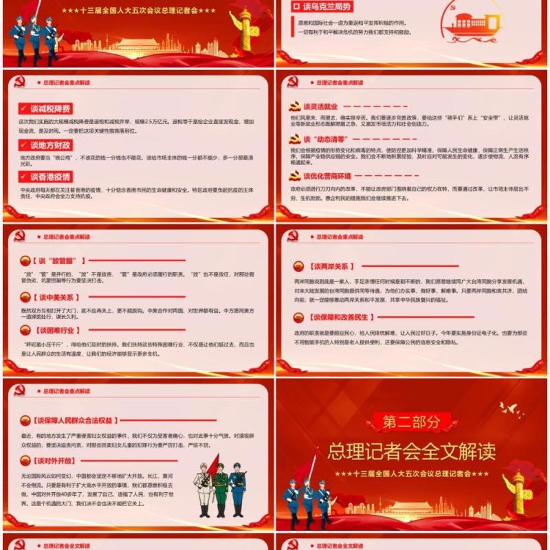 十三届全国人大五次会议总理记者会PPT模板