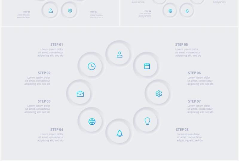 浅色简洁炫酷商业商务动态PPT幻灯片模板Neumorphic